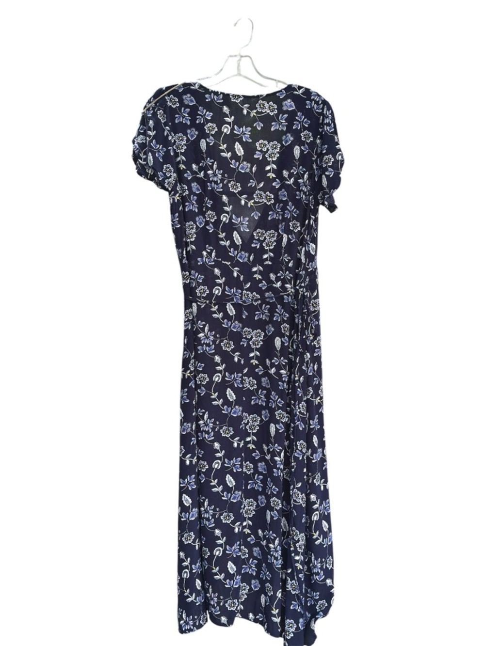 GAP Navy Floral Maxi Dress -Wrap around w/ tie- V neck